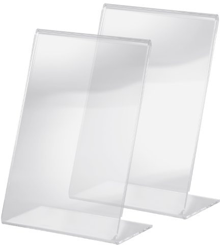 Sigel TA114 Tischaufsteller schräg, A6, 2 Stück, für einseitige Präsentation, Acryl glasklar