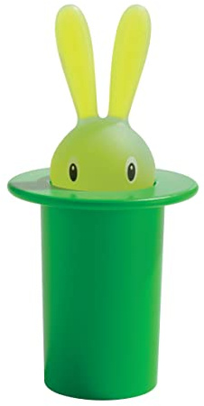Alessi MAGIC BUNNY PORTASTUZZIC. GR - Behälter, Küchenutensilienhalter, Edelstahl, Grün