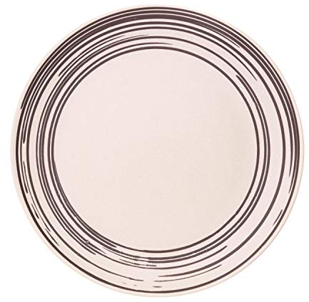 Canvas Home Ltd C92-DP-STR Lot de 4 assiettes en faïence Motif salamanca Noir/blanc