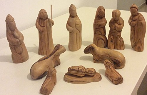 ChristianGiftsHome Own007 Weihnachtskrippe aus Olivenholz, braun
