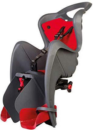b bellelli Mr. Fox - Asiento Posterior de Bicicleta - para niños de hasta 22 kg, de 3 a 8 años - Se Fija al Portaequipaje - Gris Oscuro