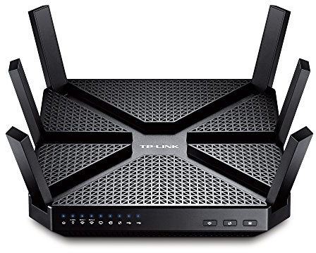 TP-Link AC3200 Tri-Band Wireless Gigabit Cable Gaming Router, 1 GHz Dual-Core CPU, 3 Co-Processors, USB 3.0, 2.0 Ports, Beamforming Technology, UK Plug (Archer C3200)