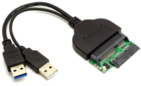 JSER 1 Set USB 3.0 auf SATA 22-Pin & SATA auf Micro-SATA Adapter für 1,8 und 2,5 Festplattentreiber mit zusätzlichem USB-Stromkabel