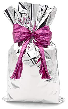 Italpak Bolsas de Regalo Grande, Sobres Regalo Mezalizado, Plata, 50 piezas, 35x50cm