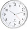 TFA Dostmann Analoge Wanduhr Funk, hohe Genauigkeit, Funkuhr, weiß/silber, 60.3514, für Küche,Wohnzimmer, Büro oder Eingangsbereich geeignet, 330 x 50 mm