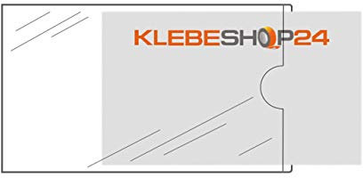 Visitenkartentaschen selbstklebend | Transparent | 20 oder 100 Stück | 95 x 60 mm, schmale Seite offen | Visitenkartenhüllen zum Einkleben | Kartenhüllen zum Kleben / 20 Stück