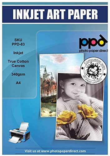 PPD A4 50 Ark Canvas för Bläckstråleskrivare, 340 gsm (Erbjudande, Förpackningserbjudande) - PPD-83-50