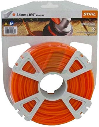 Stihl 00009302339 Hilo de corte redondo (2,4 mm x 41 m), color naranja