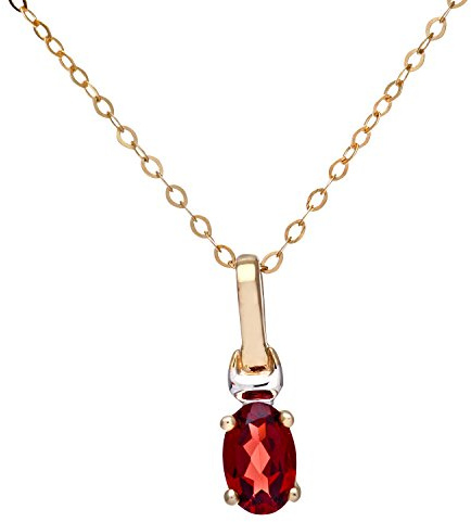 Citerna Collana con Pendente da Donna, Oro Bicolore, Granato