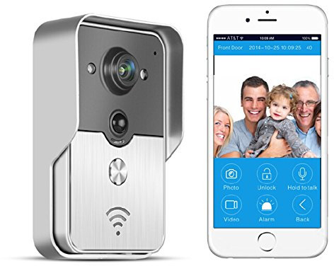BW® WiFi Doorbell, Doorbell Wireless IP Intercom Interfone Peephole Camera Door Viewer, Smart Phone Video Unlock Alarm by Android Mobile iOS IPAD
