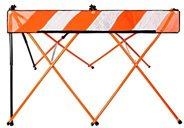 Flex-Safe Safety Barriers, Portable Expandable Barricade 5 ft Folding Traffic Barricade Parking Barrier Folding Security Gate Scissor Gate Traffic Cones Alternative High Vis Yellow