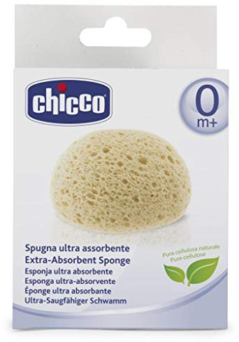 Chicco Ultra-saugfähiger Schwamm, sanfter Schwamm für Babys beim Baden, sanft zu empfindlicher Haut, Kinderschwamm, gelb, 0m+