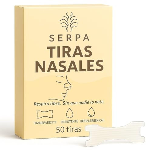SERPA 50 Unidades Tiras Nasales Transparentes - Antironquidos y Deportivas - Tiras para Dormir Mejor y Entrenar - Mejora del rendimiento - Tiras Nasales Cómodas y Efectivas