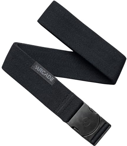 Arcade The Original Unisex Adventure Belt, Heavy Duty Elastic Webbing, Non-Metal Travel Friendly Buckle, Midnighter Black