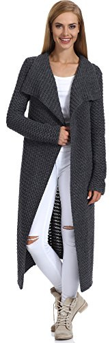 Merry Style Giacca Lunga Donna H4Z3L (Grafite, S/M)