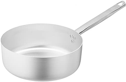 Pentole Agnelli, ALMA10724, Casseruola Bassa con 1 Manico in Acciaio, Alluminio, Argento