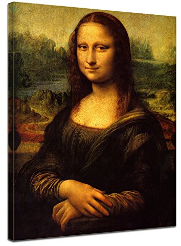 Bilderdepot24 Bild auf Leinwand | Leonardo da Vinci Mona Lisa in 40x50 cm als Wandbild | Wand-deko Dekoration Wohnung alte Meister | 180136-40x50