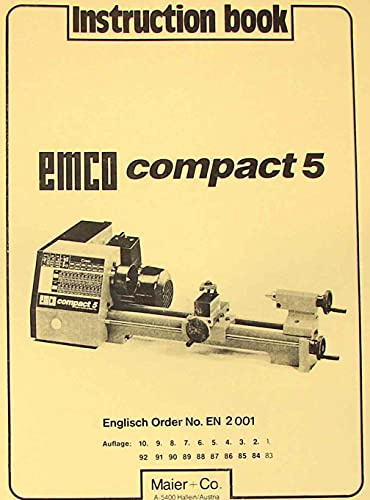 EMCO Compact 5 Metal Lathe Instruction Manual