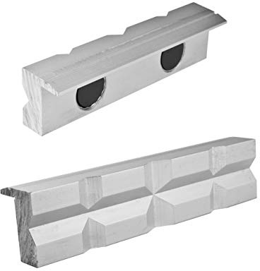 DEMA Alu Schraubstock Schutzbacken 125 mm Prismenbacken Magnetisch für Werkstatt, Metallbearbeitung, Hobby