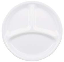 Corelle J385-N CP-8915 Plate, Outer Diameter 8.5 inches (21.5 cm), Shatter-Resistant, Lightweight, Winter Frost White, Lunch Plate (Small)