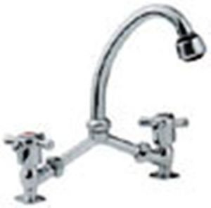 BRIDGE KITCHEN ADJUSTABLE TRADITIONAL MIXER COMBINE MIX HOT COLD BASIN TAP - T3