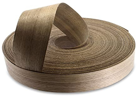 Walnuss Holz Furnier Einfassung/Furnier Rand Streifenbildung Klebeband (50 mm Breite x 50 m Länge) – Superior Grade serienmäßig DIY zum Aufbügeln (Hotmelt) PE & geschliffen Furnier Einfassung Rollen