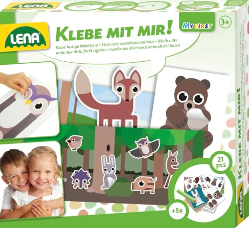 Lena 42631 Mitt Första Hantverk Skogsdjur Set för Barn, Flerfärgad, 27 st