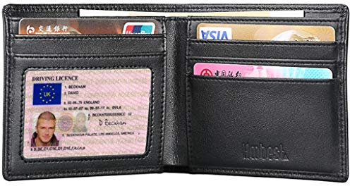 Hoobest RFID Blocking Genuine Leather Wallet, Men Slim Wallets with RFID Block Technology,Stop Electronic Pick Pocketing-Travel Wallet