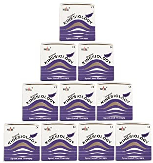 Nasara Original Kinesiologie Physio Tape für Sport und Medizin, Rollengröße 5cm x 5m, 10 Rollen, Lila