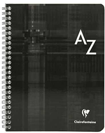 Clairefontaine 8948C - Vokabelheft mit Spiralbindung / Adressbuch 17x22 cm, 50 Blatt, französische Lineatur, 90g, farbig sortiert, 1 Stück