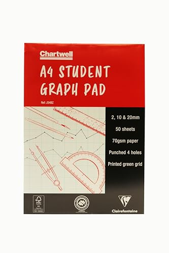 Clairefontaine J34BZ Chartwell bloc collé 50F A4 70g millimétré 2, 10 & 20mm