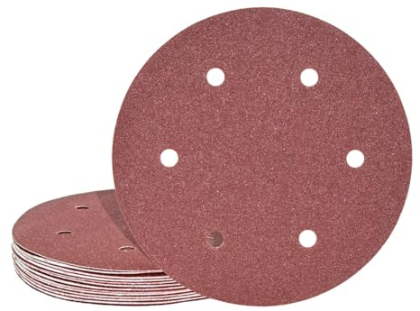 MioTools Fox Disques abrasifs 225 mm, 6 trous (Lot 25) G40 | p. Ponceuses à plâtre, Corindon normal, support auto-agrippant