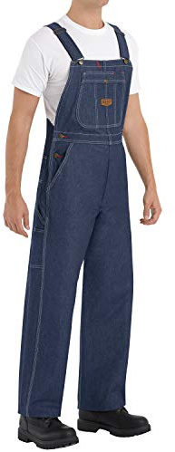 Red Kap Men's Denim Bib Overall, 38W x 30L