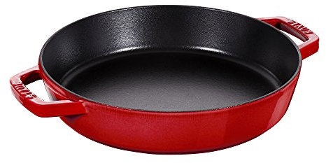 STAUB Cast Iron Double Handle Fry Pan, 13-inch, Cherry