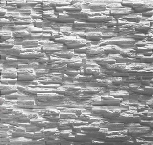 Rebel of Styles - UltraLight Benevento White - 0,63 m² / 6 pièces - Panneaux muraux/revêtements/plaques en EPS aspect pierre naturelle - Décoration murale en mousse avec isolation