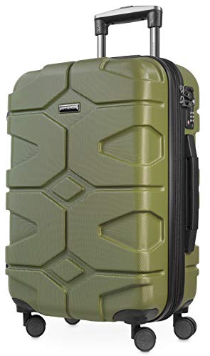 Hauptstadtkoffer X-Kölln - Handgepäck, 55 x 40 x 23 cm, TSA, 4 Rollen, 50 Liter, Reisekoffer, Hartschalenkoffer, Rollkoffer, Olivgrün matt