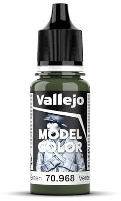 Vallejo Model Color Acrylic Paint, Flat Green, 18 ml, Self-Leveling, BSL System for Modeling and Miniatures