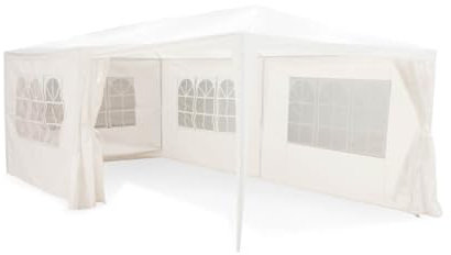Lifetime Garden Gazebo 3x6 M - Tendone da Esterno - Capannone per Esterno - Pergola da Giardino per Esterni - Tende per Feste con Pareti Laterali e Finestre - Bianco