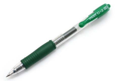 Pilot G-2 Kugelschreiber, 0,7 mm breit, versenkbar, 3er-Pack, Grün