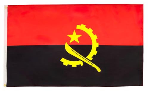 AZ FLAG - Bandera Angola - 150x90 cm - Bandera Angoleña 100% Poliéster ligero Con Ojales de Metal integrados - 80g