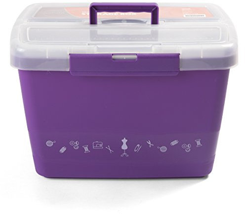 Unbekannt Große stabile Nähbox - Nähkoffer - Kunststoffbox (lila)