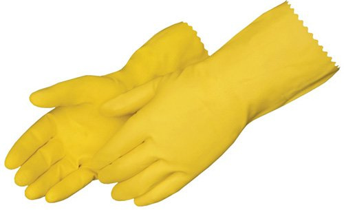 Liberty Glove & Safety 2870SL Yellow X-Large Liquid Proof Unsupported Latex Household Glove, 12-Inch Length, 18 Mil Thickness