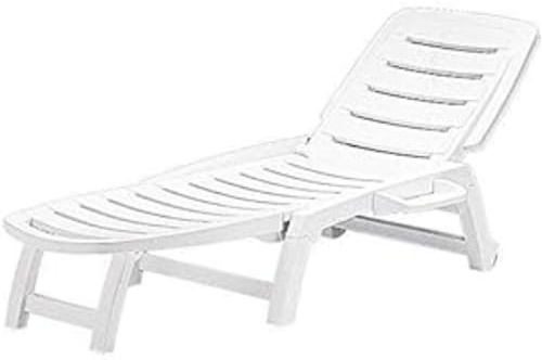Grand Soleil, Boheme Greenpol, Lettino da Spiaggia, in polimeri riciclati, Dimensioni 147 x 64 x 89 cm, Colore Bianco