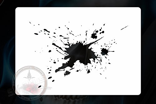 Herterich Products Airbrush Schablone Splash Effekt | Tattoo & Graffiti Stencil Vorlage | Wiederverwendbar & Lösungsmittelresistent | Mylar 0,1-0,2 cm | Für Airbrush, Sprays & Tinte