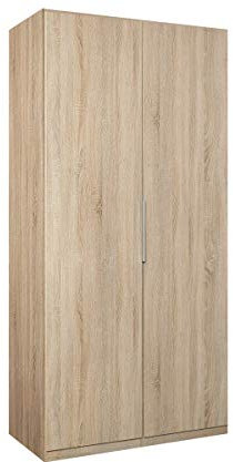 Furniture24 Kleiderschrank CDXS82, Schrank, Drehtürenschrank, 2 Türig, mit Kleiderstange, 1 Einlegeboden (Sonoma Eiche)