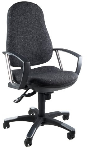 Topstar 9020AG22, Trend SY 10, Bürostuhl, Schreibtischstuhl, ergonomisch, mit Armlehnen, Bezugsstoff anthrazit, 110 x 56 x 45 | Made in Germany | Ergonomisch | Drehstuhl, Schreibtischstuhl | höhenverstellbar | Geprüfte Sicherheit nach GS-Intertek