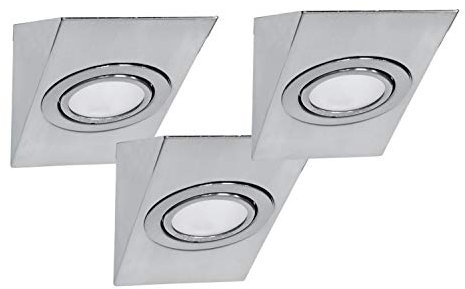 Lampenlux 3er SET Unterbauleuchte Deckenspot Deckenstrahler Aufbaustrahler Schalter Lampe inklusive 3x 1m Anschlusskabel