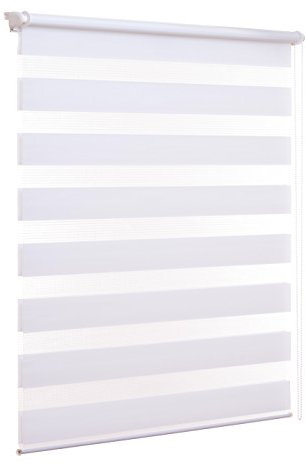 Ventanara® Doppelrollo ohne Bohren Klemmfix Weiß Fenster Duo Rollo verspannt inklusive Klemmträger 40 x 150 cm