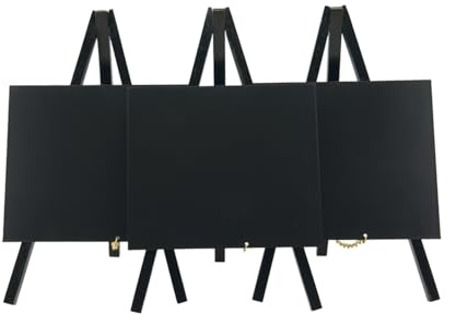 Mini-Tischstativ Kreidetafel - 24 x 15 cm in schwarz | Lackiertes Holz - Abwischbare Oberfläche - Innen und Außen