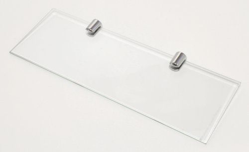 BSM Marketing Regale aus gehärtetem Glas, 400 mm x 100 mm, 6 mm dick, mit Chrom-Finish, 2 Stück